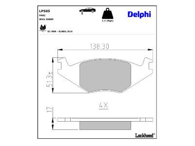 DELPHI LP505 - Bremsbelagsatz, Scheibenbremse