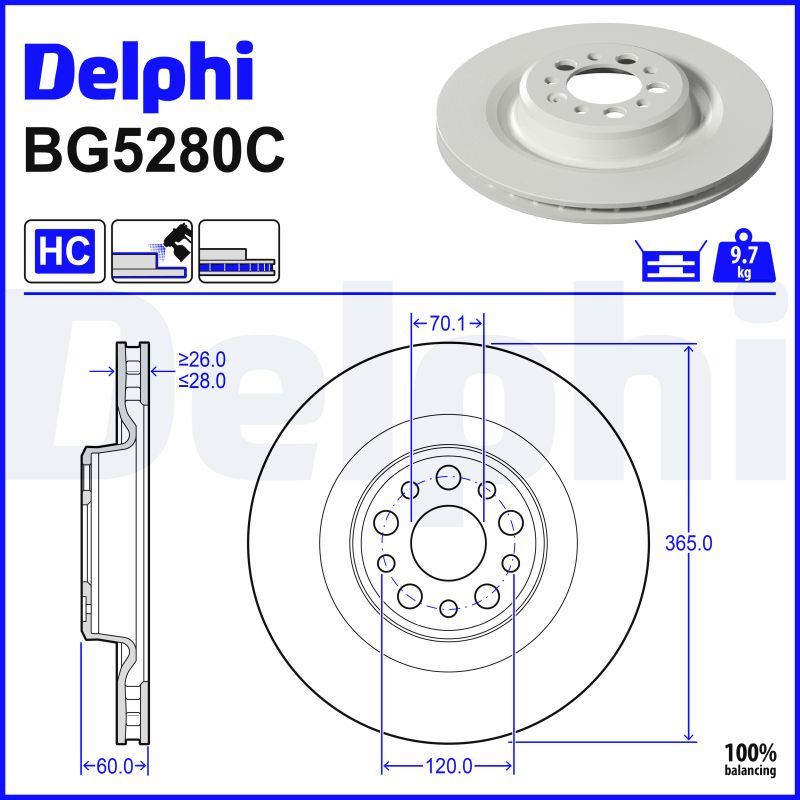 BG5280C DELPHI féktárcsa
