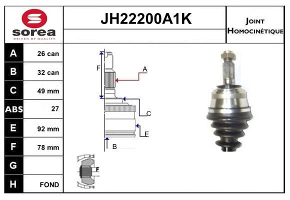 KIT CV JOINT AVEC KR122 - SERIE 400