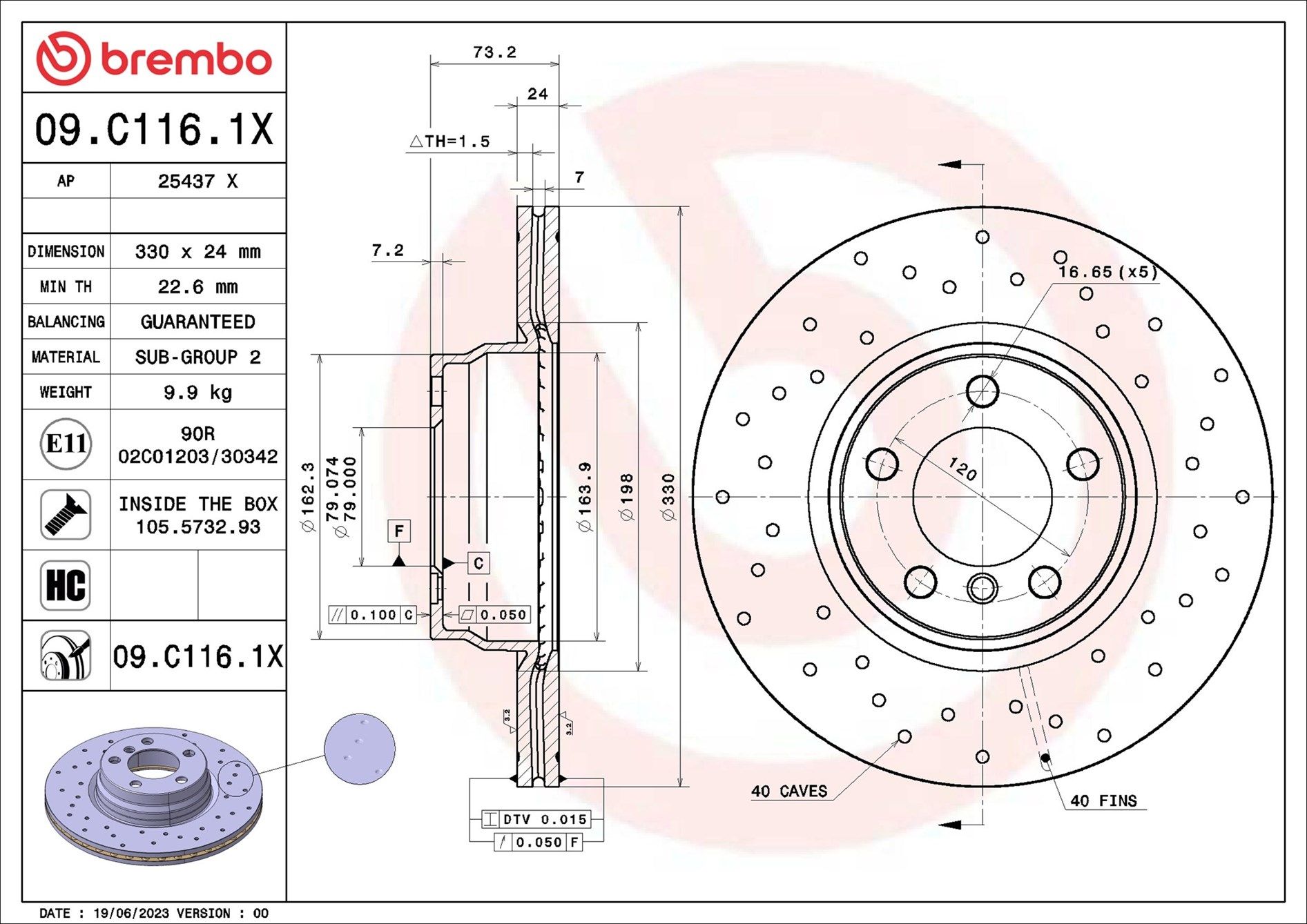 DISQUE BREMBO XTRA