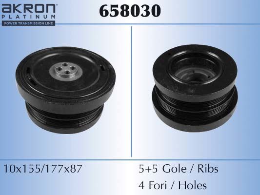 AKRON-MALÒ 658030 - Riemenscheibe, Kurbelwelle