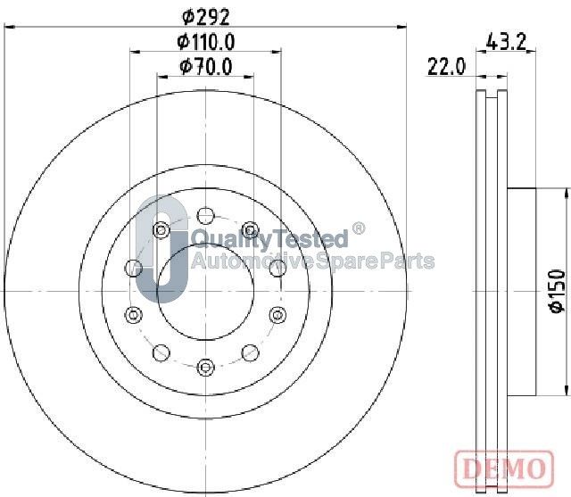 DP0205JM JAPANPARTS Quality Tested féktárcsa