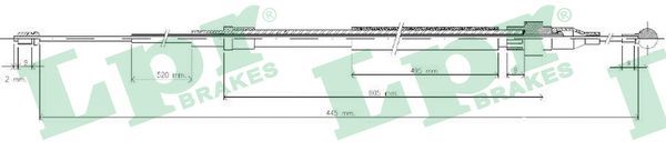 Cable Pull, parking brake C0938B