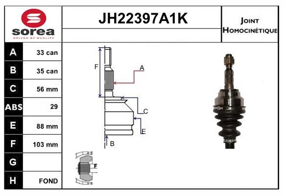 KIT CV JOINT AVEC KR053  - OPEL