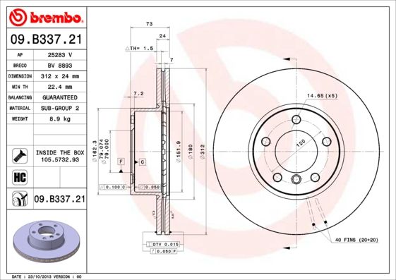 Brake Disc 09.B337.21