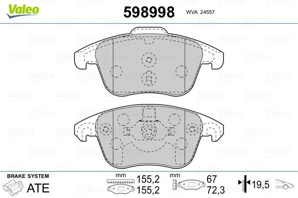 Brake Pad Set, disc brake 598998