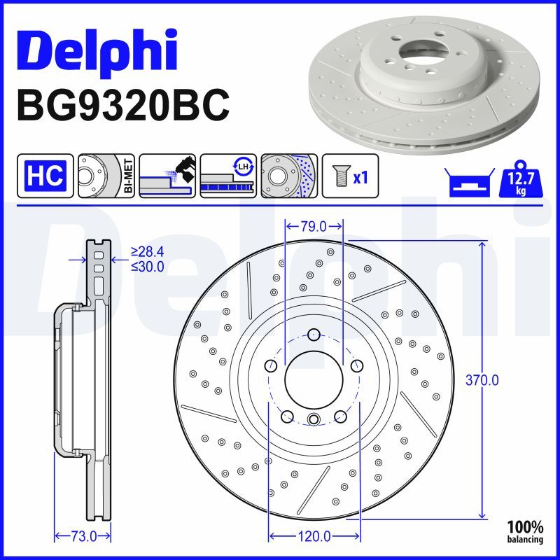 DELPHI BG9320BC - Bremsscheibe