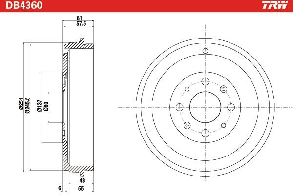 TRW BRAKE DRUM - TecDoc 2