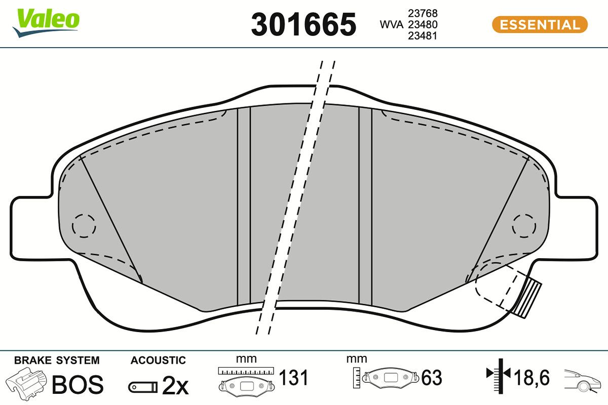 VALEO 301665 - Bremsbelagsatz, Scheibenbremse