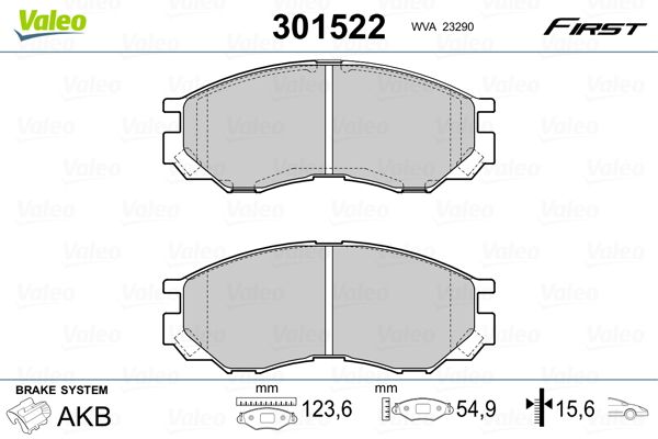 Brake Pad Set, disc brake 301522