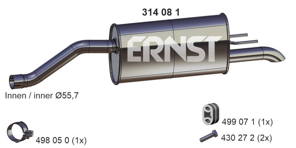 034081 ERNST hátsó hangtompító