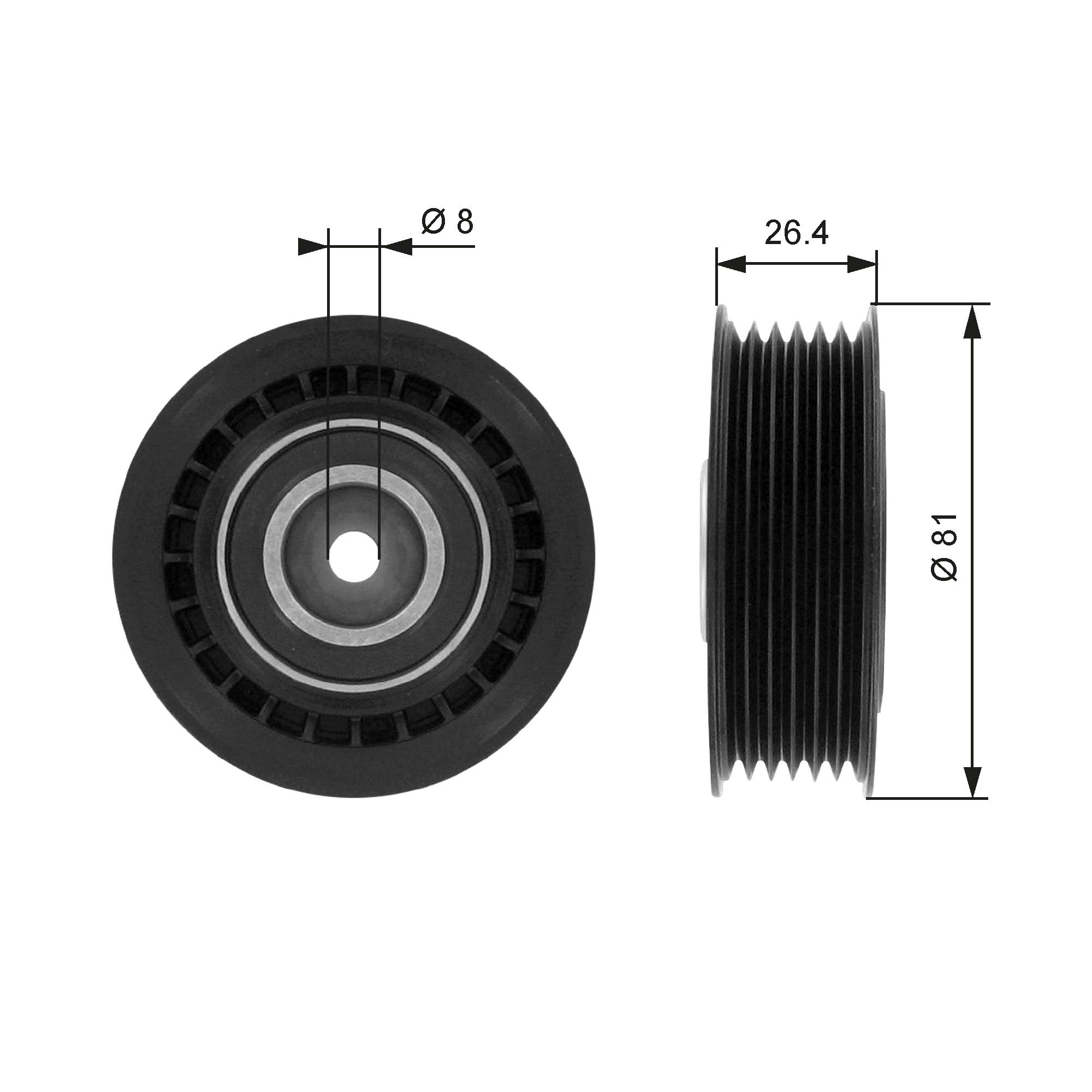 Tensioner Pulley, V-ribbed belt T36000