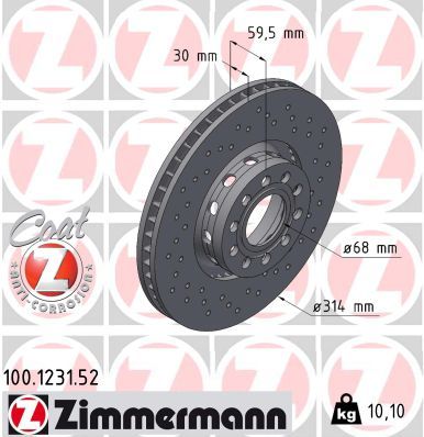 ZIMMERMANN 100.1231.52 - Bremsscheibe SPORT Z