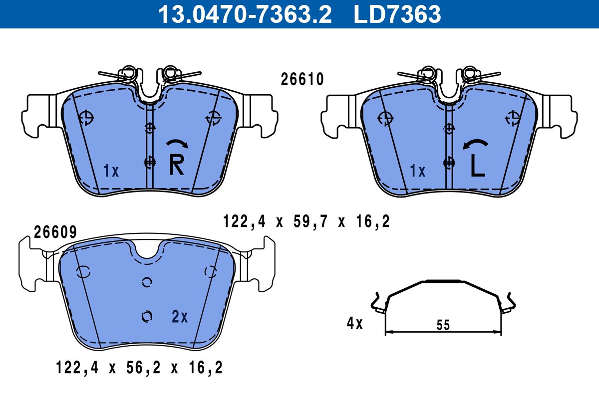 Brake Pad Set, disc brake 13.0470-7363.2