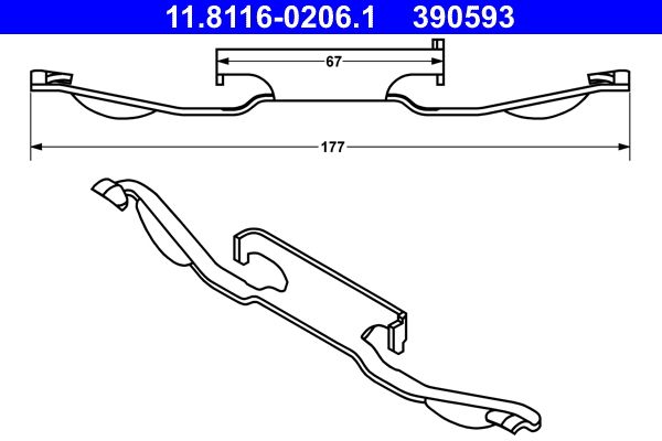 Spring, brake caliper 11.8116-0206.1