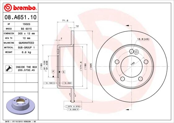 Brake Disc 08.A651.10