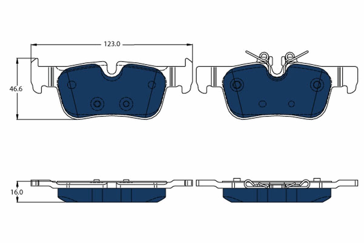 TRW DISC BRAKE PADS - ELECTRIC BLUE - TecDoc Only