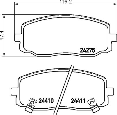 Комплект тормозных колодок, дисковый тормоз 8DB 355 006-571