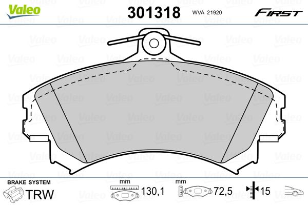 Brake Pad Set, disc brake 301318