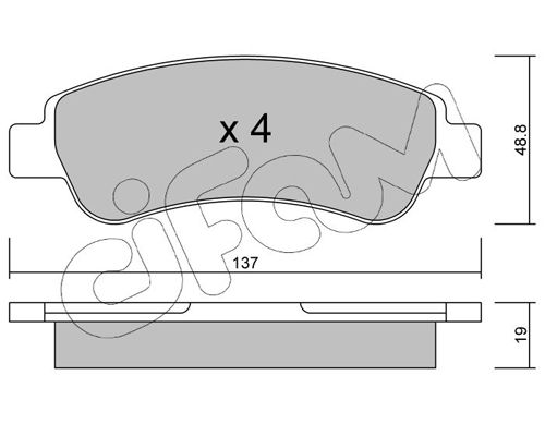 Комплект тормозных колодок, дисковый тормоз 822-710-0