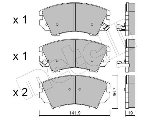 METELLI 22-0842-0 - Bremsbelagsatz, Scheibenbremse