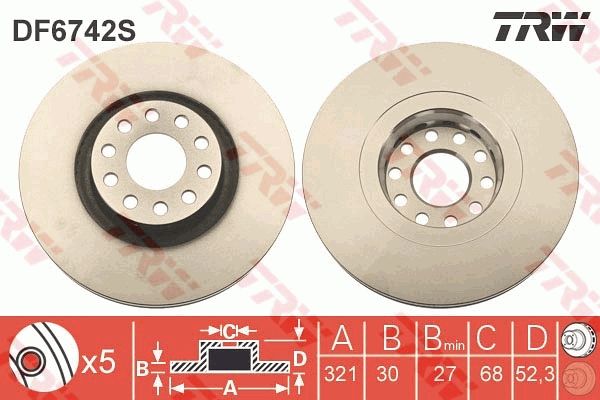 TRW BRAKE DISC - TecDoc 1