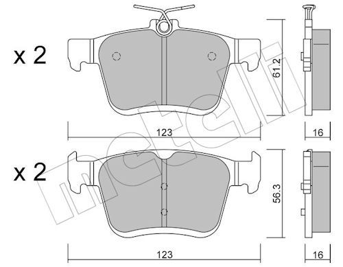 METELLI 22-0951-0 - Bremsbelagsatz, Scheibenbremse