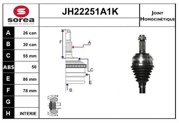 KIT CV JOINT AVEC KR053 - CIVIC