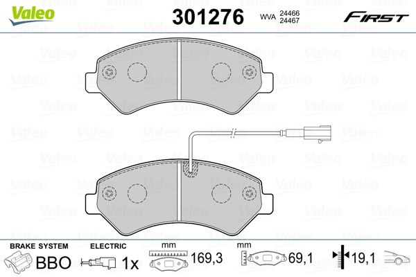 Brake Pad Set, disc brake 301276