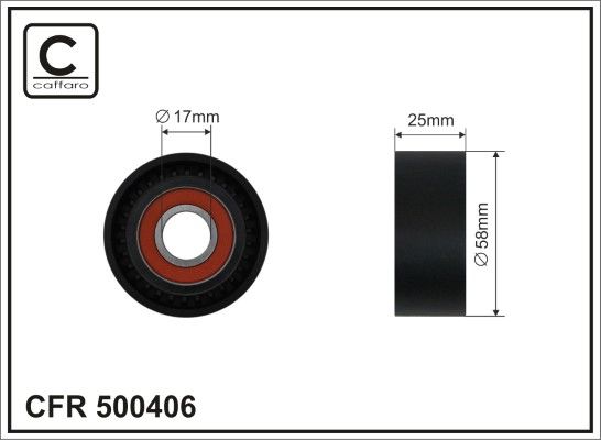 Tensioner Pulley, V-ribbed belt 500406