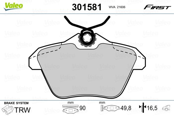 Brake Pad Set, disc brake 301581