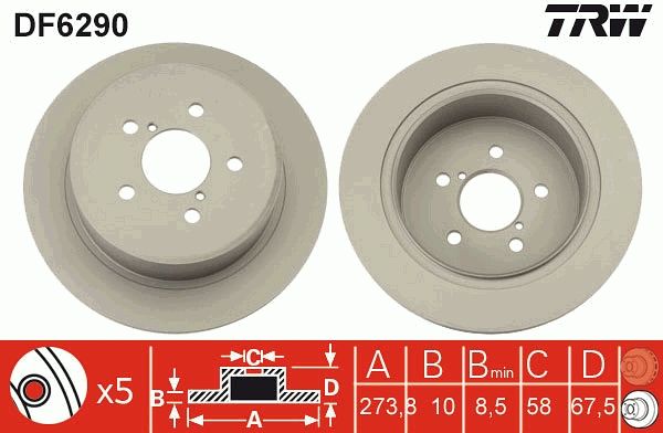 TRW BRAKE DISC - TWIN PACK - TecDoc 1