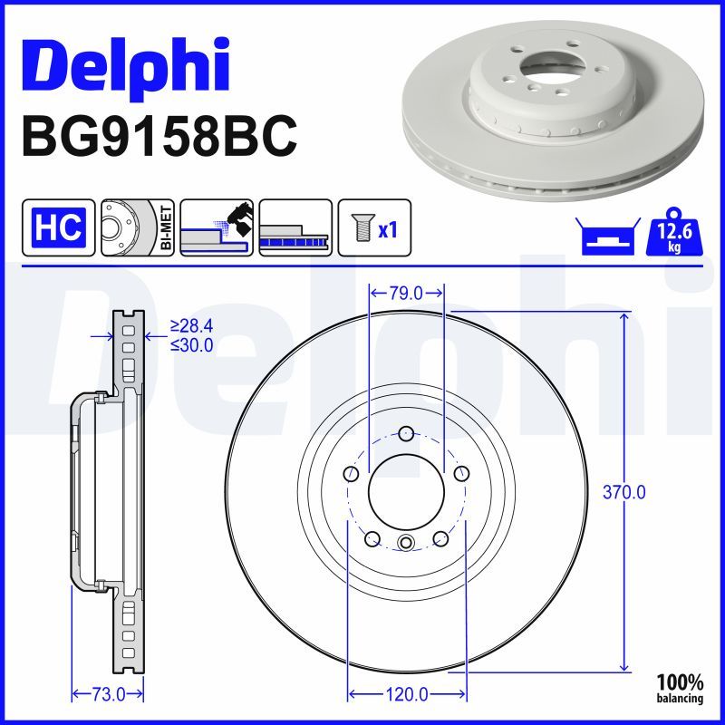 DELPHI BG9158BC - Bremsscheibe