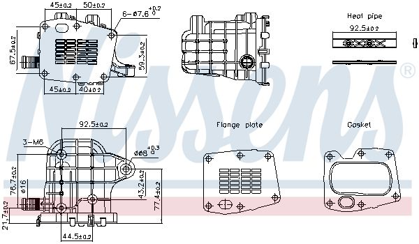 Cooler, exhaust gas recirculation 989493