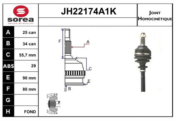 KIT CV JOINT AVEC KR084 - 306