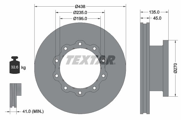 93058200 TEXTAR féktárcsa