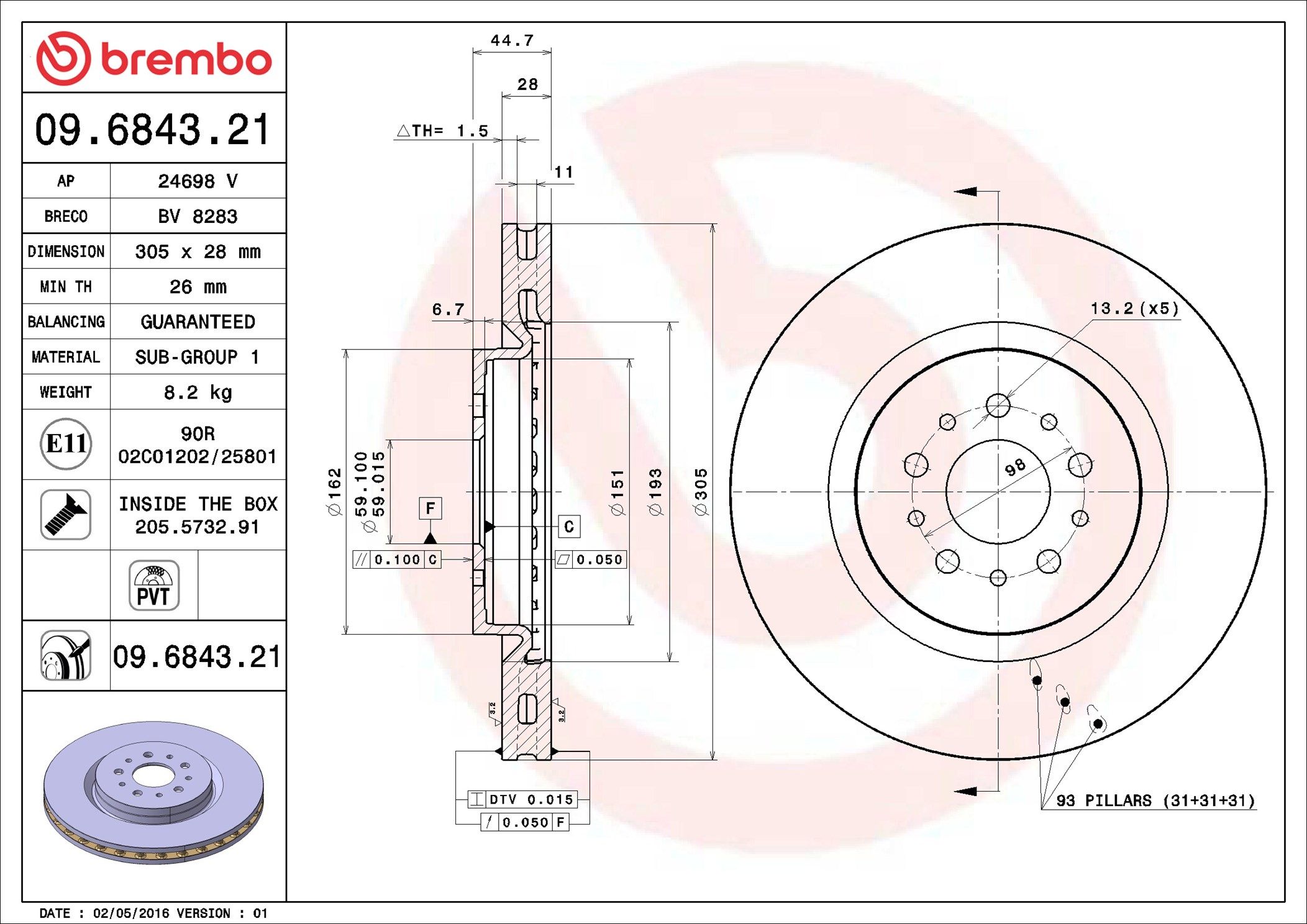 ALFA ROMEO GTV V6 98-03 (FRT) - TecDoc 1