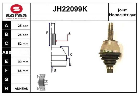 KIT CV JOINT AVEC KR053 - PUNTO