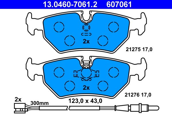 Brake Pad Set, disc brake 13.0460-7061.2