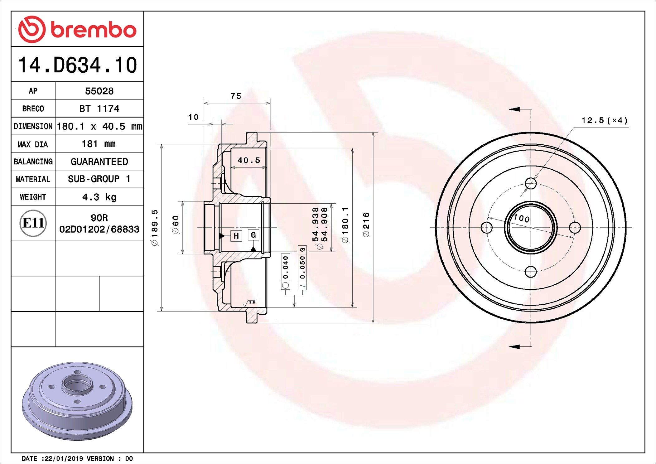 NISSAN MICRA K12 04-10 (RR, DRUM) *Without ABS - TecDoc 1