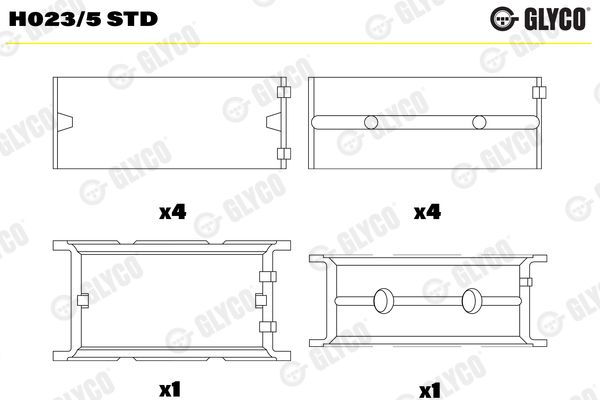 GLYCO H023/5 STD Crankshaft Bearing