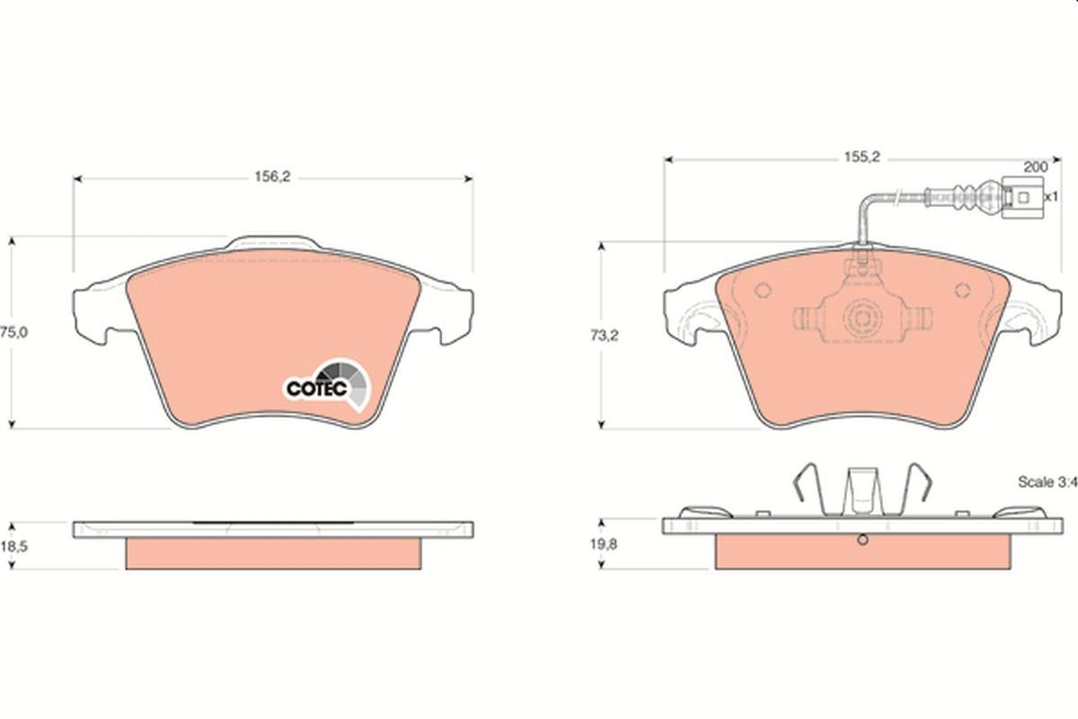 Brake Pad Set, disc brake GDB1555