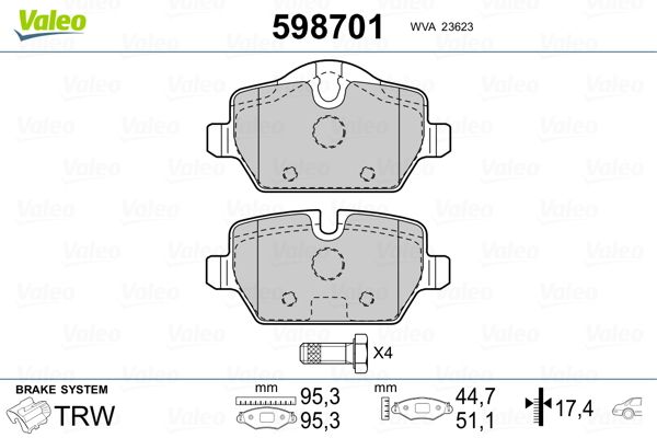 Brake Pad Set, disc brake 598701