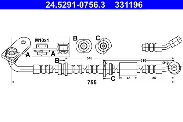 ATE 24.5291-0756.3 - Bremsschlauch