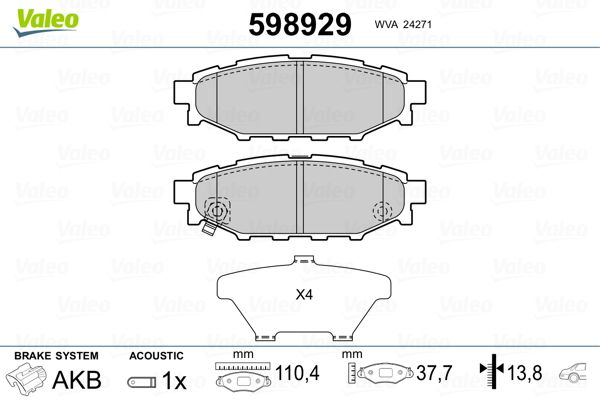 Brake Pad Set, disc brake 598929