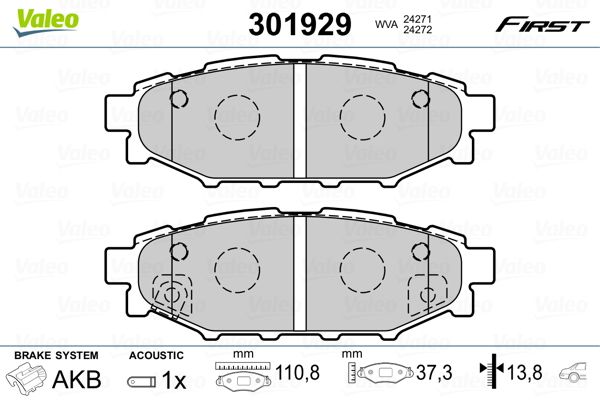 Brake Pad Set, disc brake 301929