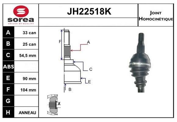 KIT CV JOINT AVEC KR089  - OPEL