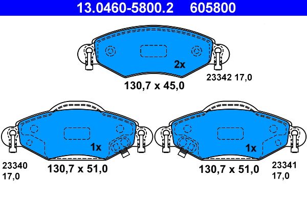 Brake Pad Set, disc brake 13.0460-5800.2