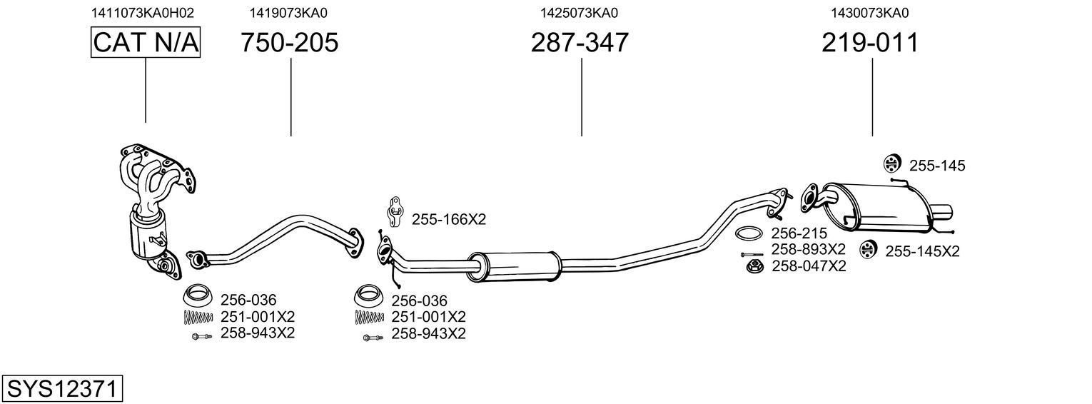 SYS12371 BOSAL kipufogórendszer