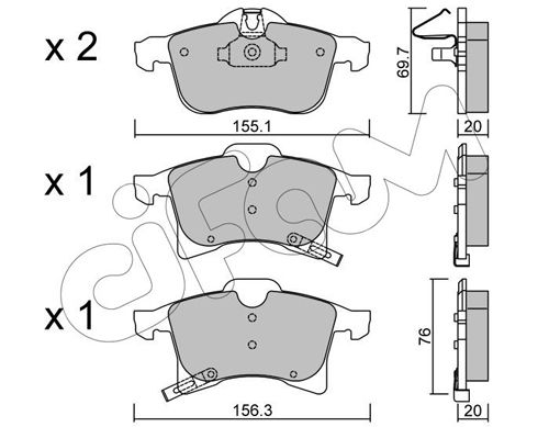 Brake Pad Set, disc brake 822-539-0